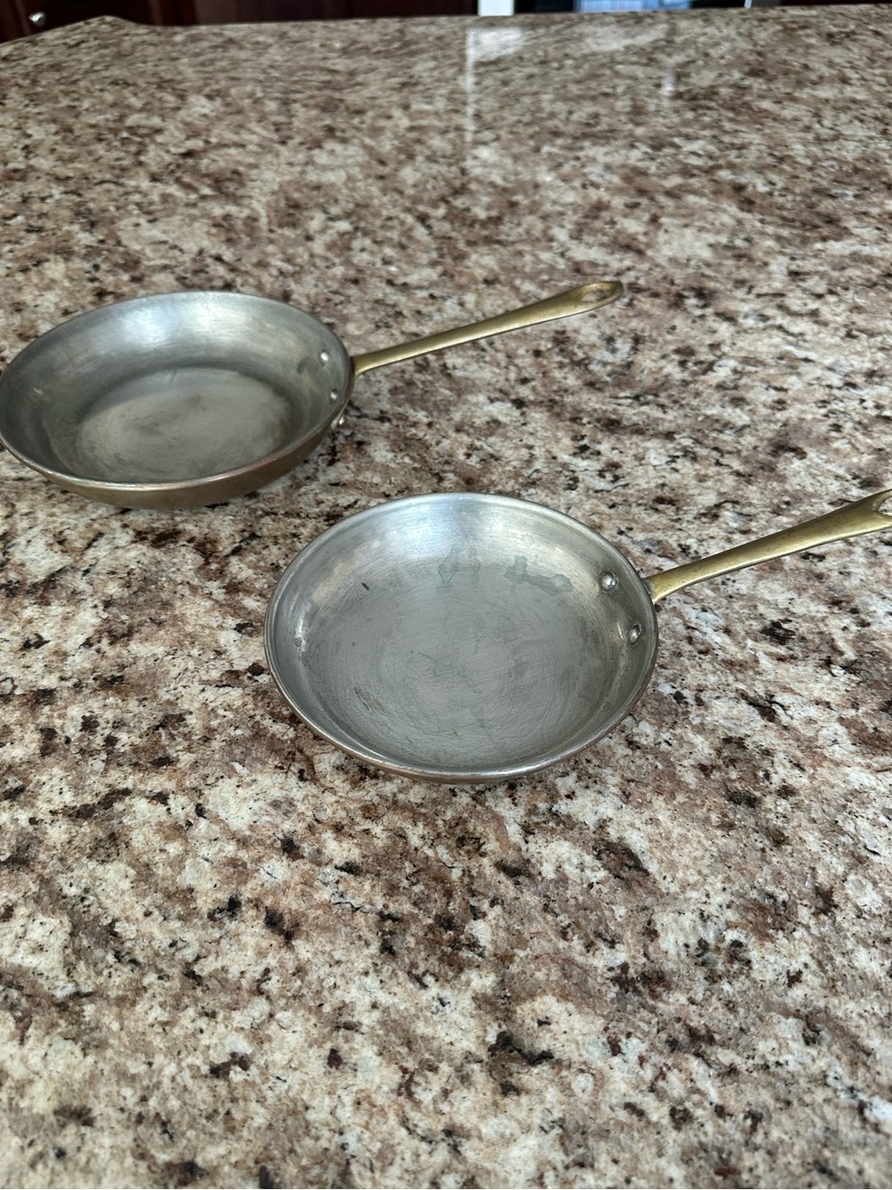 Antique Vintage Copral Made In Portugal Copper Frying Pan Set Of 2